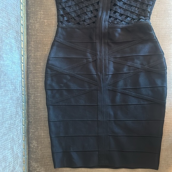 Herve Leger Black Backless Dress - Picture 3 of 4